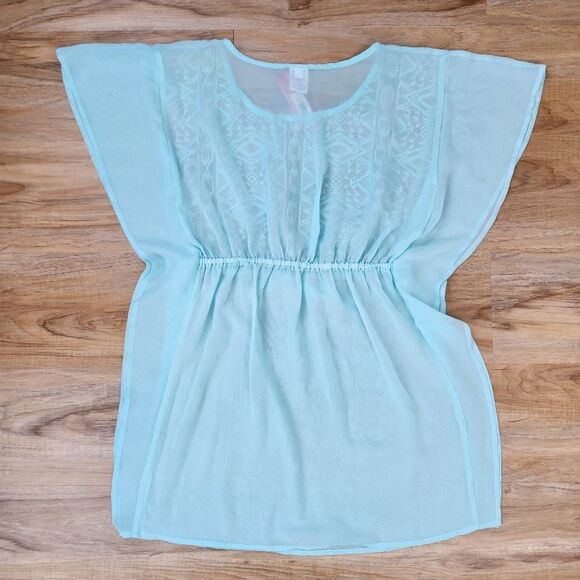 🔹️NWT Xhilaration Turquoise Blue Swim Coverup Small - Picture 2 of 12